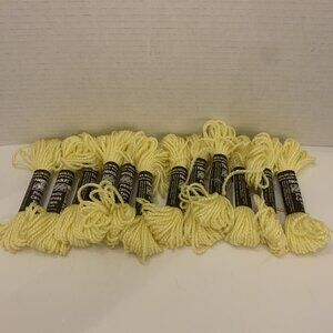 Needloft Plastic Canvas Yarn 100% Nylon 10 Yards #20 LEMON Lot of 12 Skeins